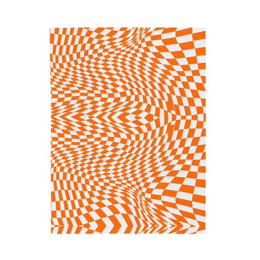 Velveteen Plush Blanket (Orange Pixels)