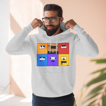 Three-Panel Fleece Hoodie (Emotion Blocks)