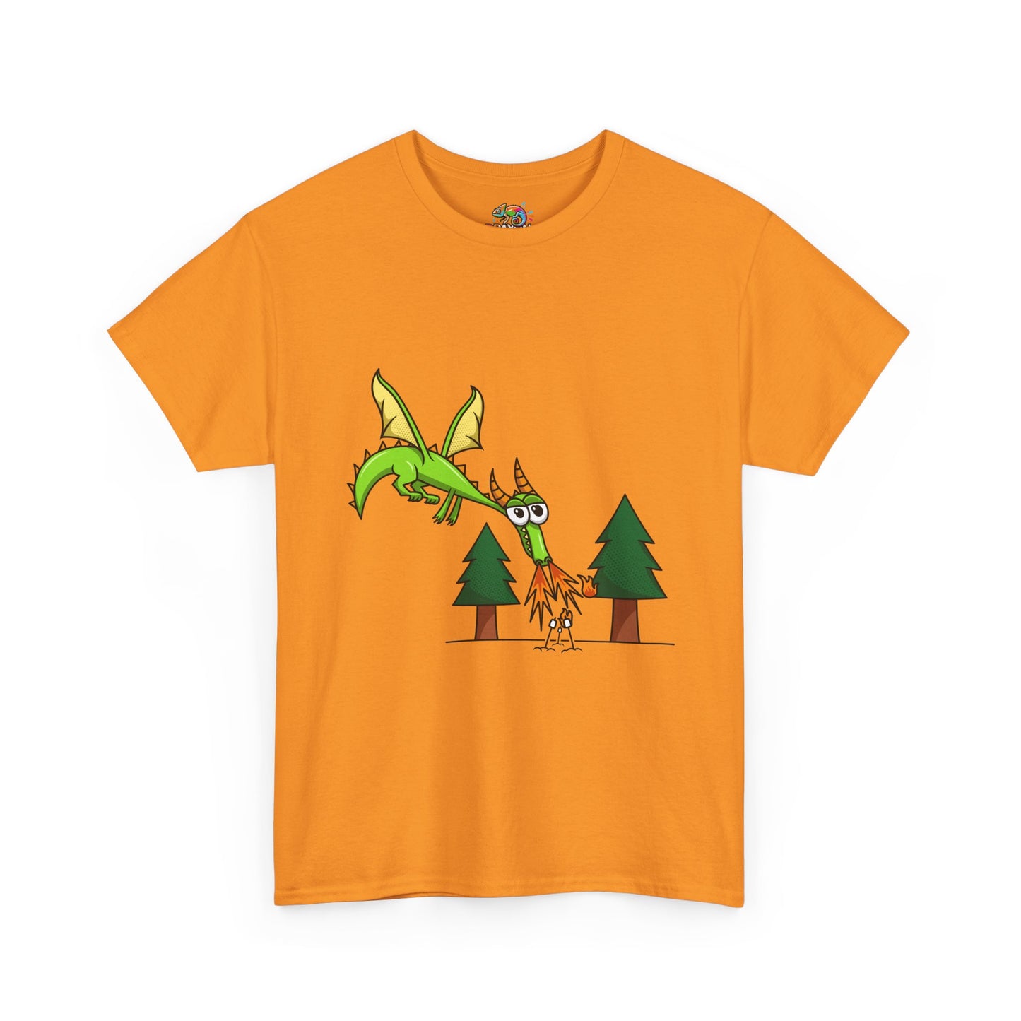 Unisex Heavy Cotton Tee (Flaming Dragon)