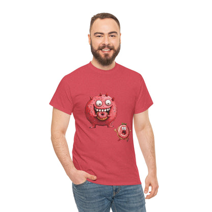 Unisex Heavy Cotton Tee (Donut Monster eating Donut)