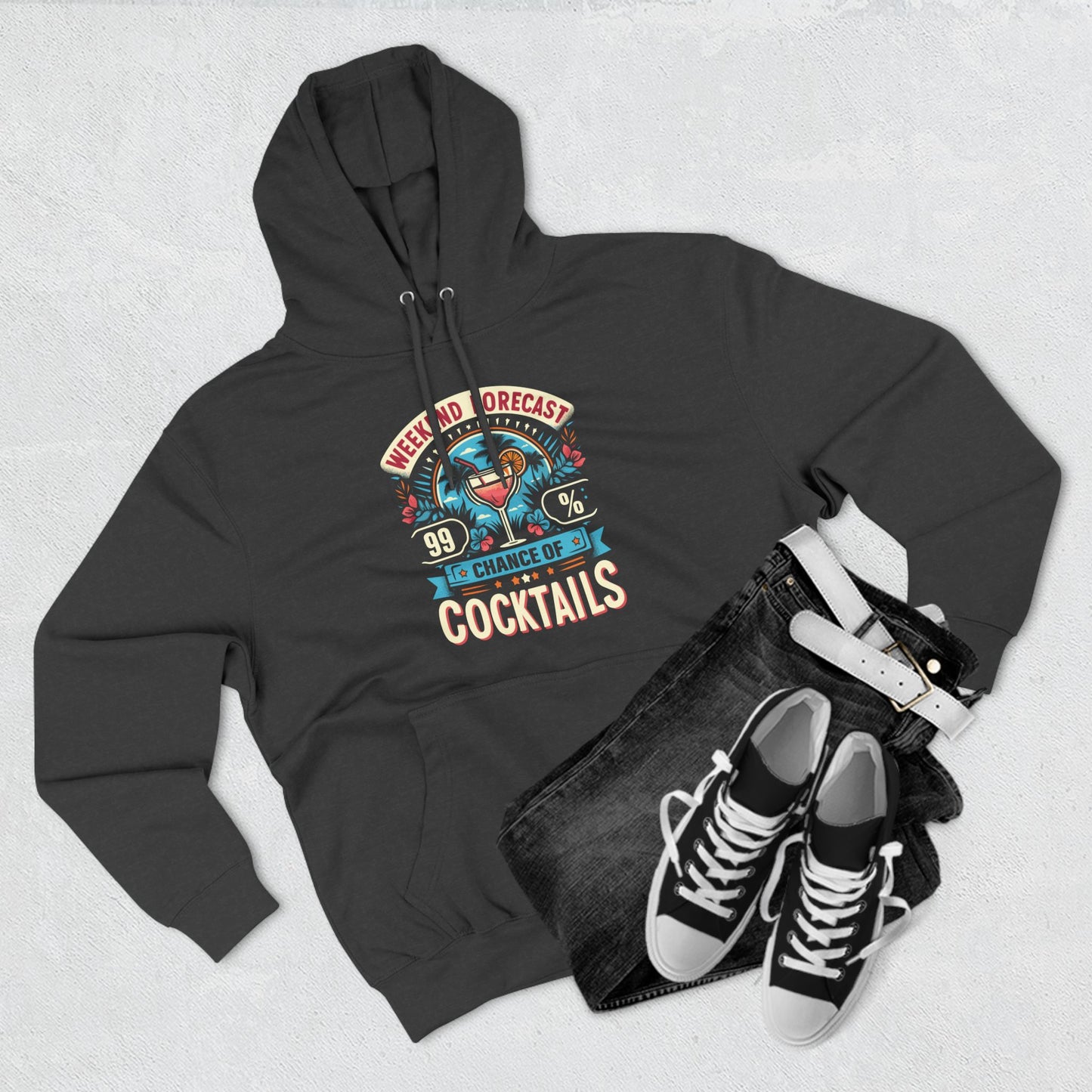 Three-Panel Fleece Hoodie (99% Chance of Cocktails)