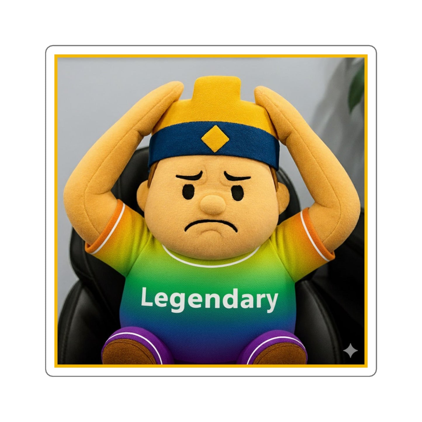 Legendary Plush Character Sticker — Square Vinyl Laptop Decal (CLASH)