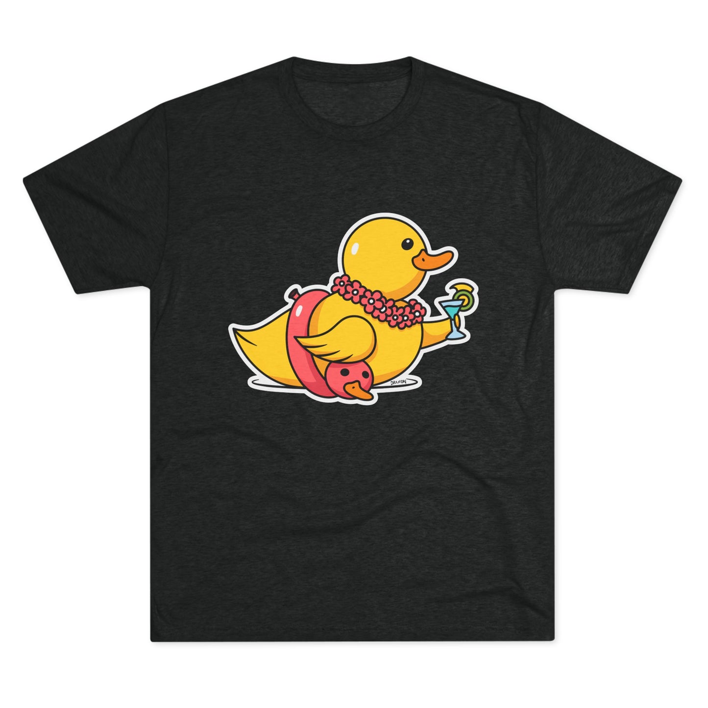 Unisex Tri-Blend Crew Tee (Tropical Duck)