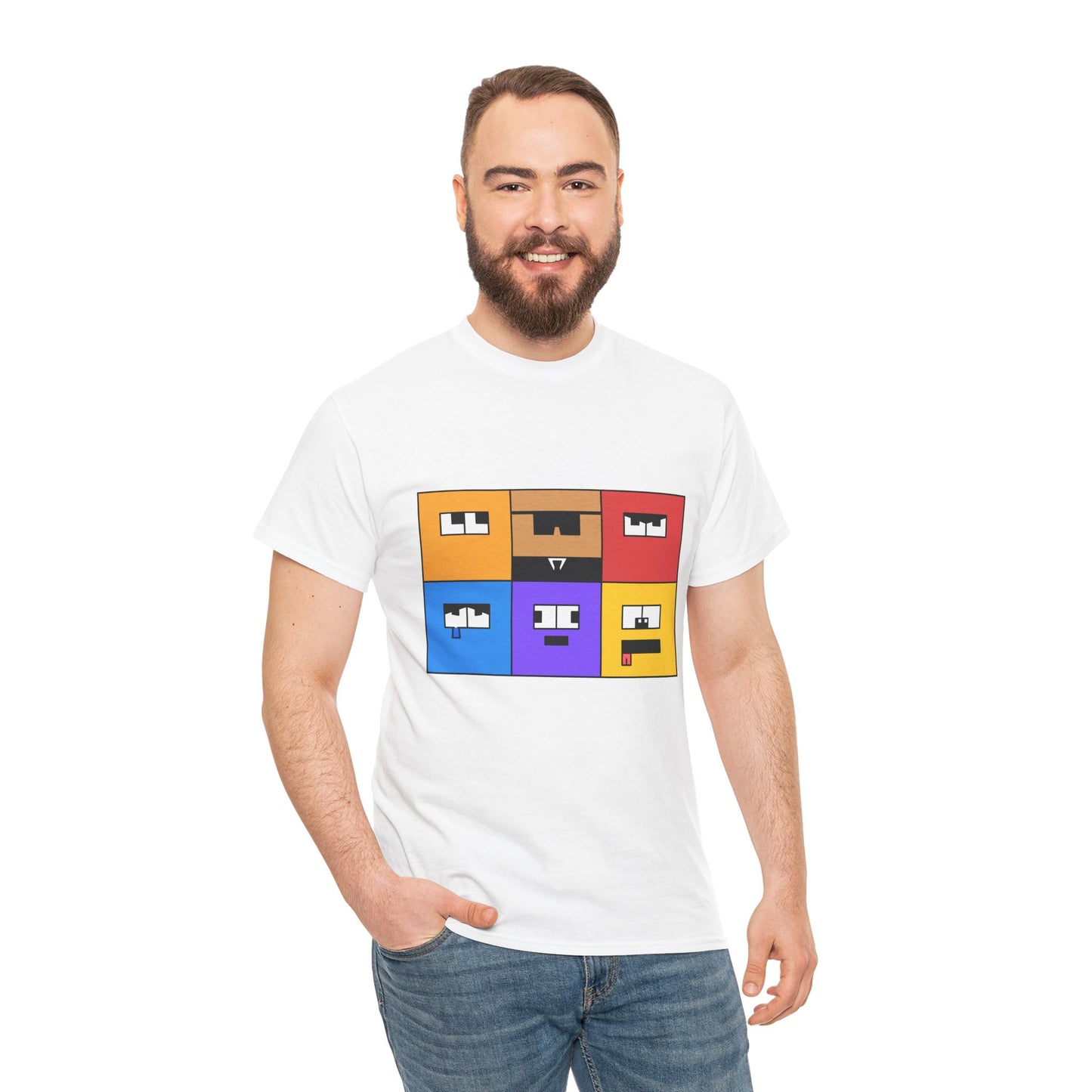 Unisex Heavy Cotton Tee (Emotion Blocks)