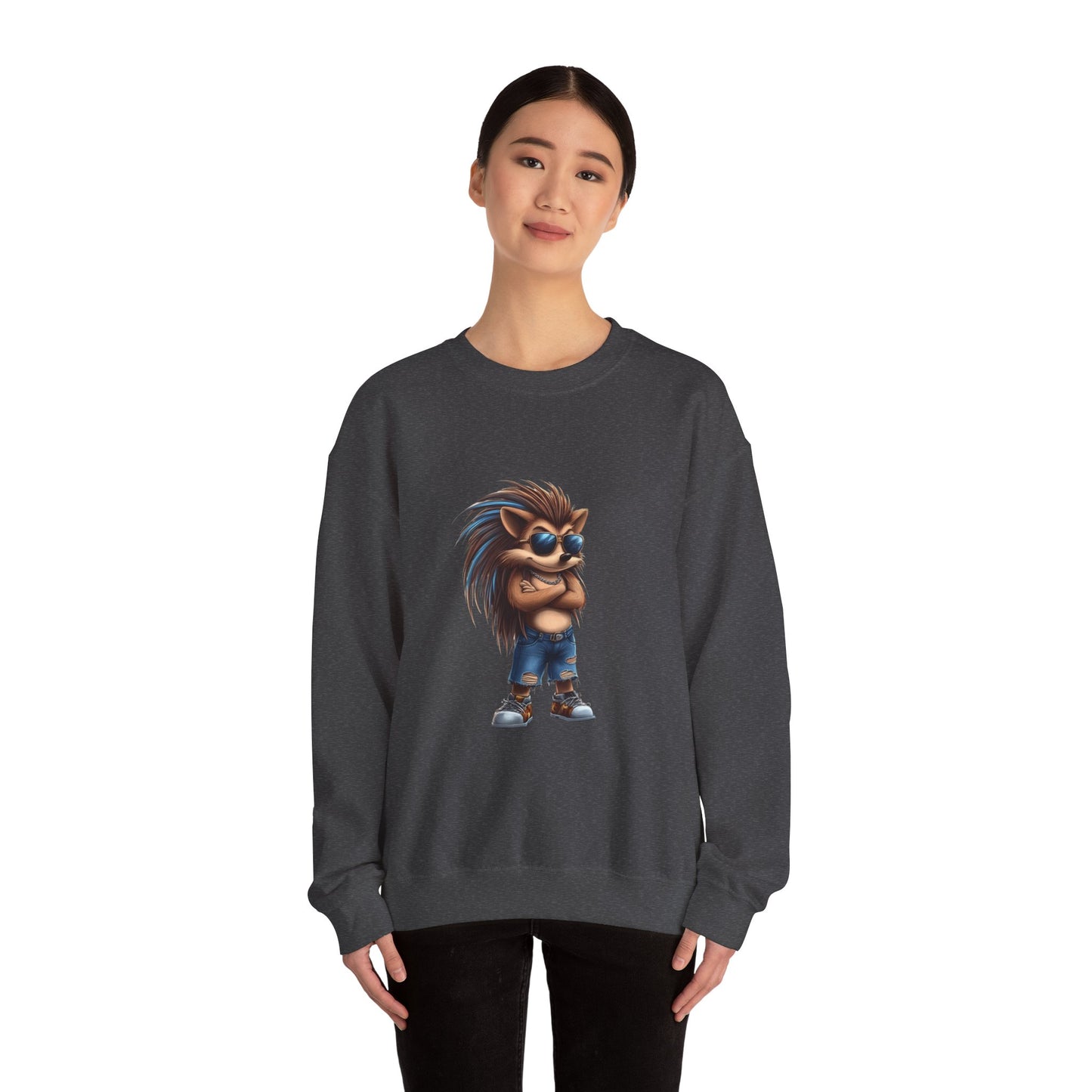 Unisex Heavy Blend™ Crewneck Sweatshirt (Cool Hedgehog)