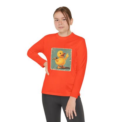 Youth Long Sleeve Competitor Tee (Karaoke Duck)