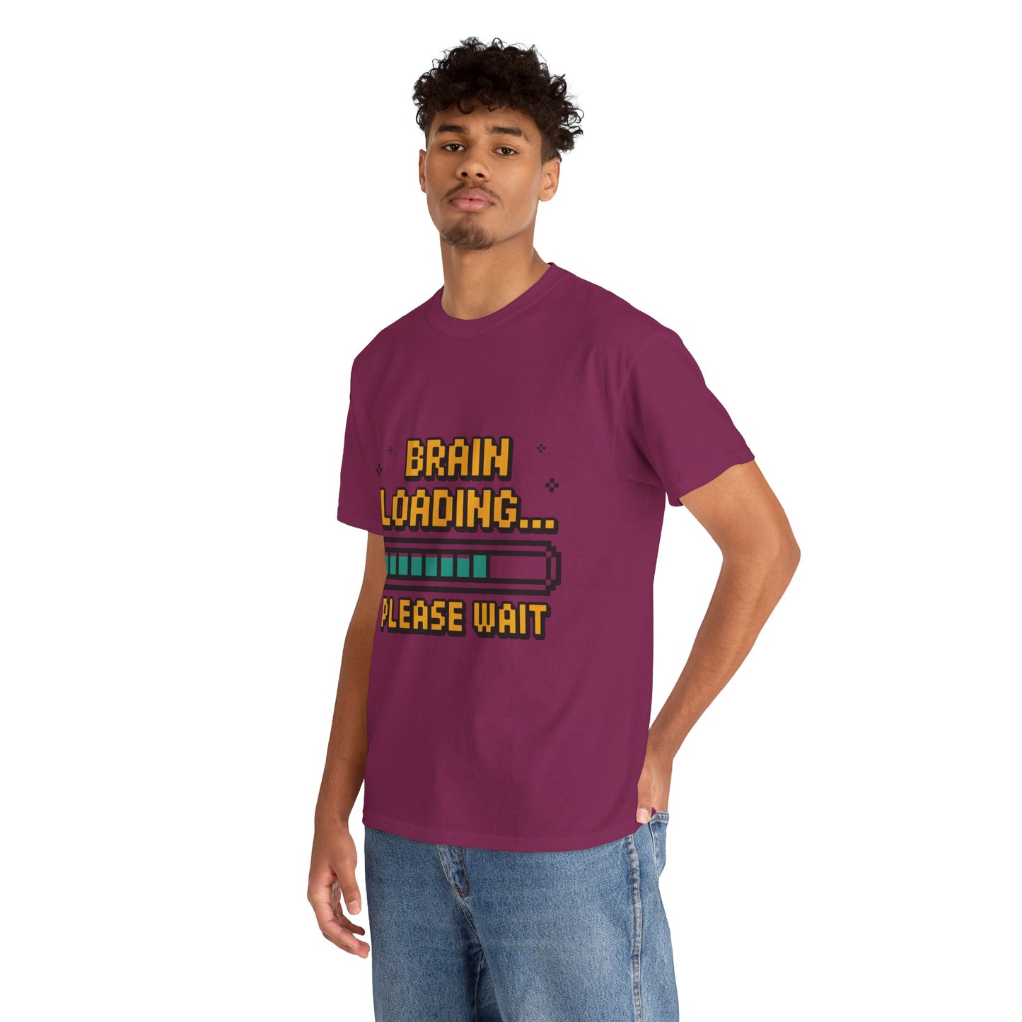 Unisex Heavy Cotton Tee (Brain Loading...Please Wait)