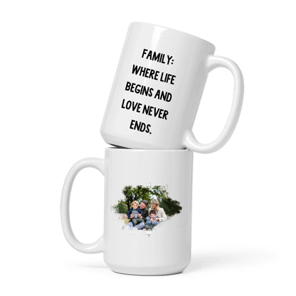Personal Family Photo Upload Mug with Saying