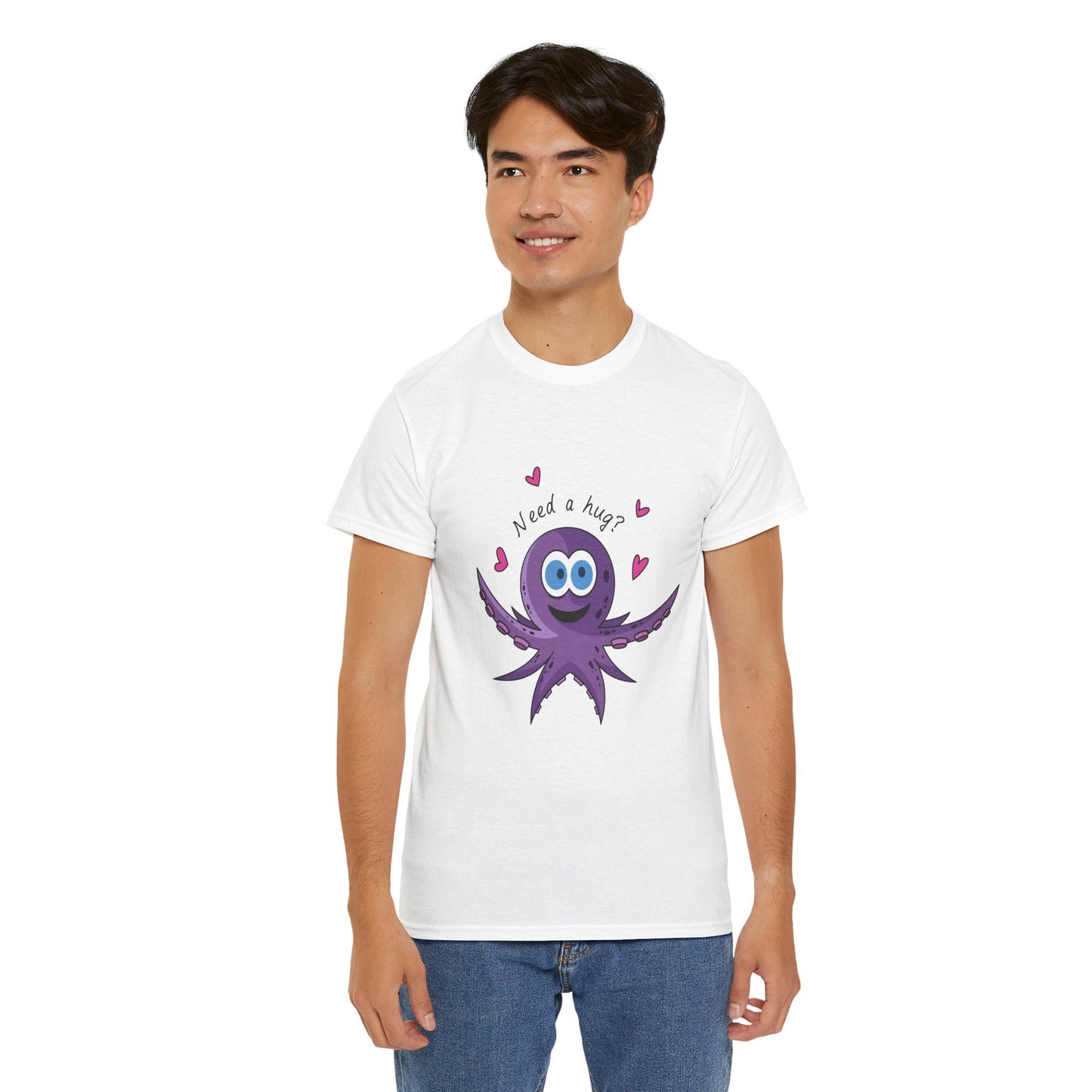 Unisex Heavy Cotton Tee (Octopus Hug)