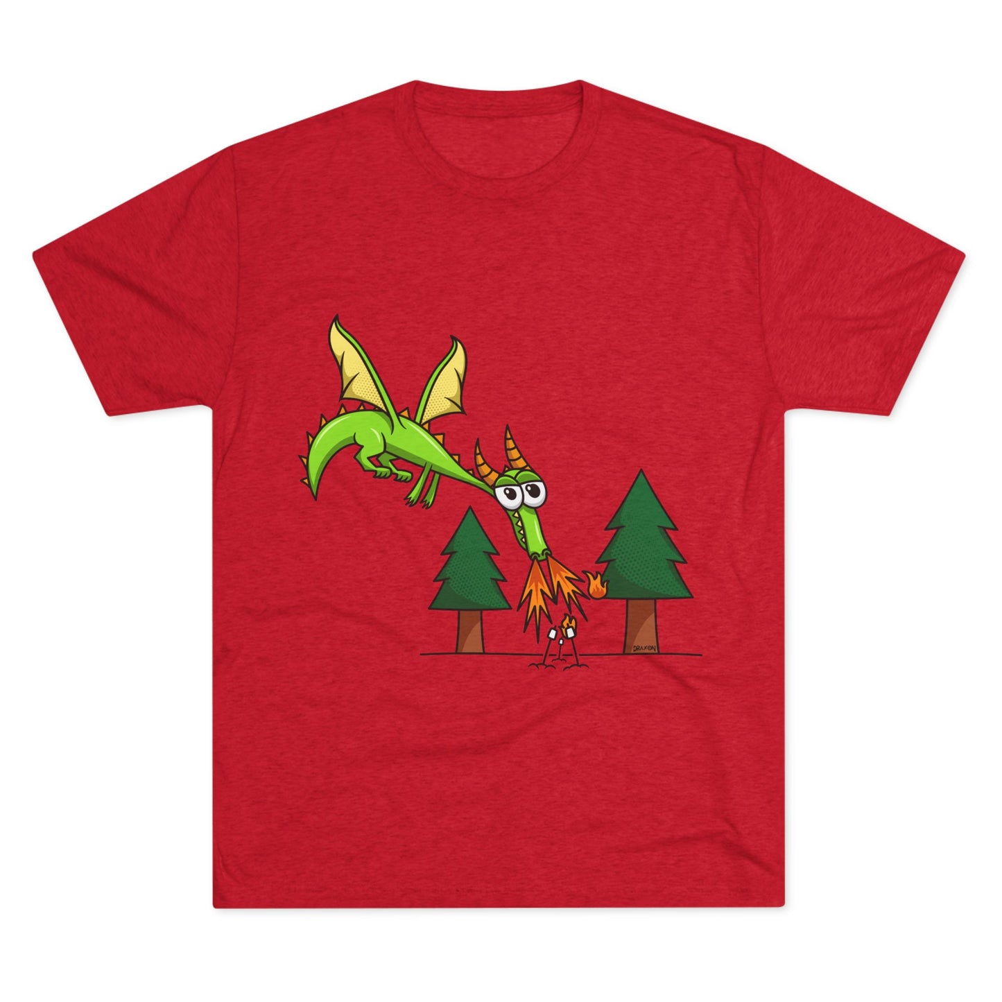 Unisex Tri-Blend Crew Tee (Flaming Dragon)