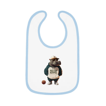 Baby Contrast Trim Jersey Bib (Boston Hippos)