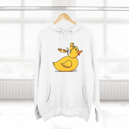 Three-Panel Fleece Hoodie (Duck Bird Brain)
