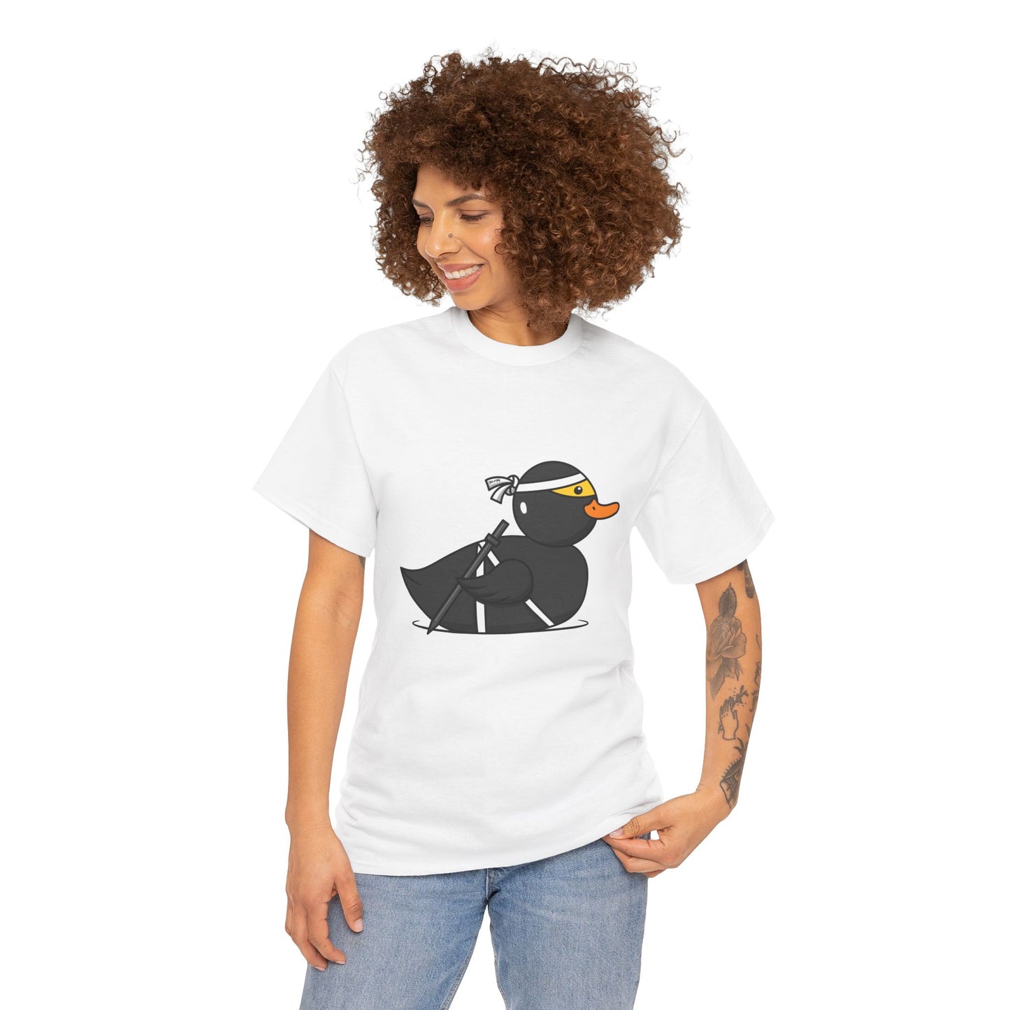 Unisex Heavy Cotton Tee (Ninja Duck)