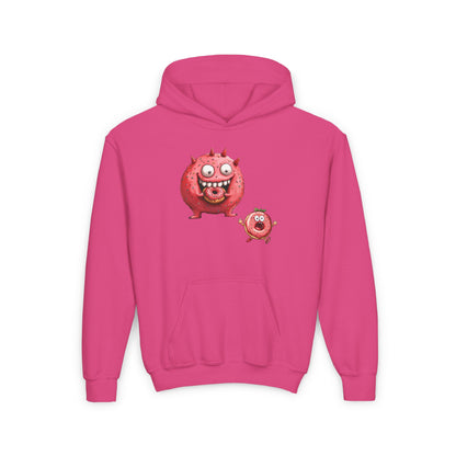 Youth Heavy Blend Hooded Sweatshirt (Donut Monster eating Donut)