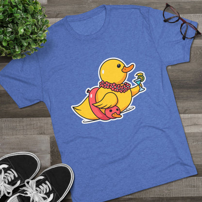 Unisex Tri-Blend Crew Tee (Tropical Duck)