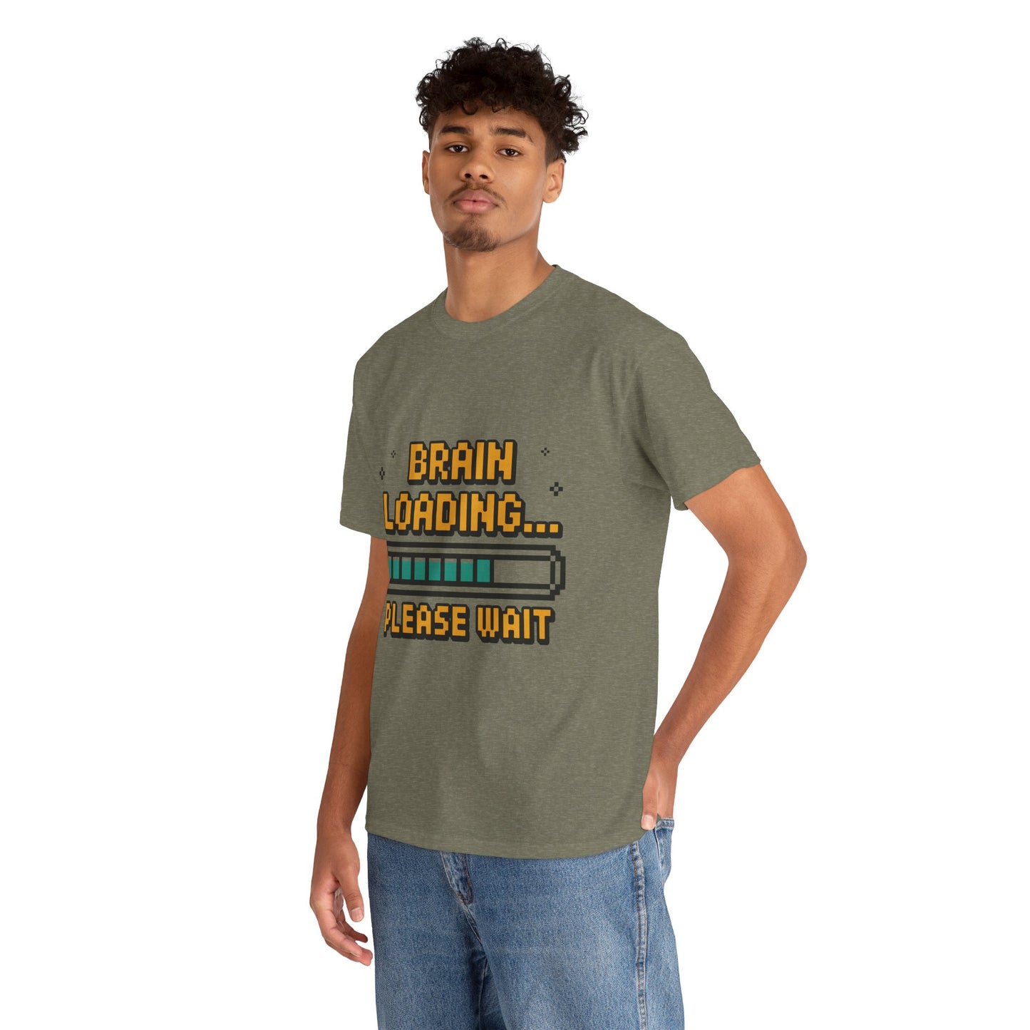 Unisex Heavy Cotton Tee (Brain Loading...Please Wait)