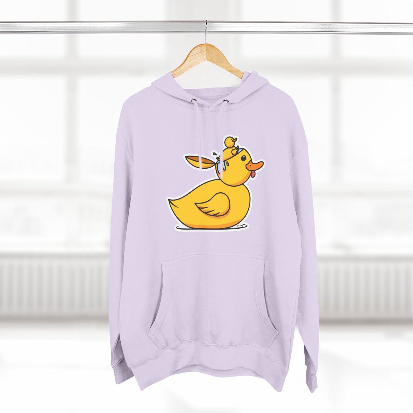 Three-Panel Fleece Hoodie (Duck Bird Brain)