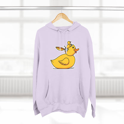Three-Panel Fleece Hoodie (Duck Bird Brain)