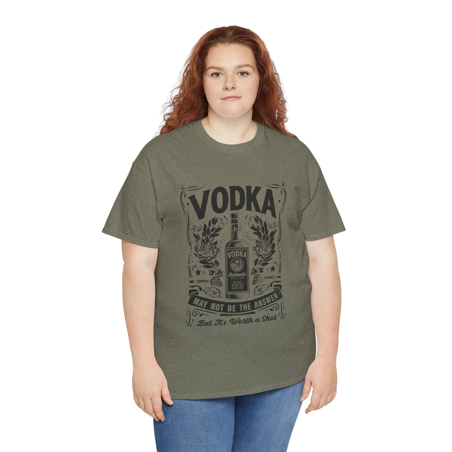 Unisex Heavy Cotton Tee (Vodka - Worth a Shot)