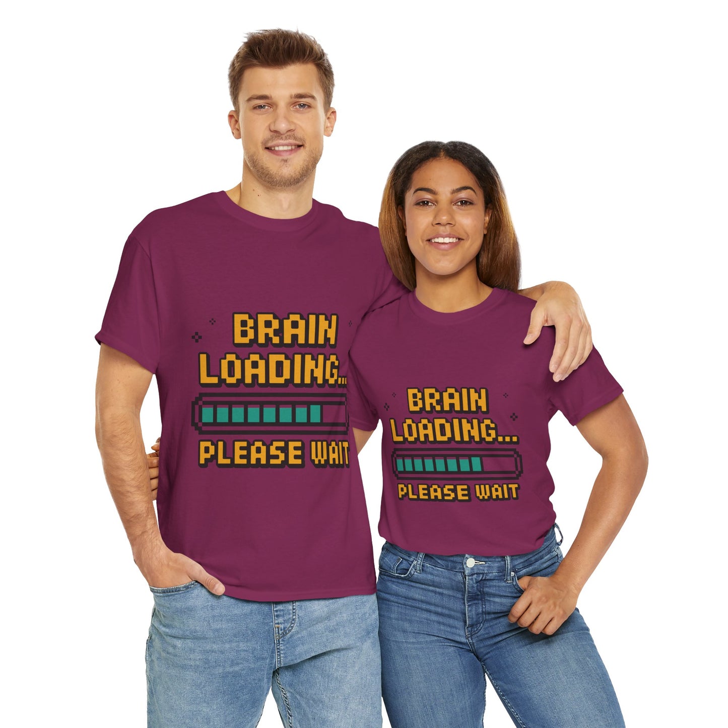 Unisex Heavy Cotton Tee (Brain Loading...Please Wait)