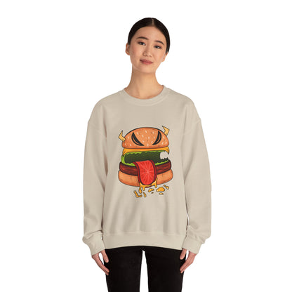 Unisex Heavy Blend™ Crewneck Sweatshirt (Cheeseburger Monster)