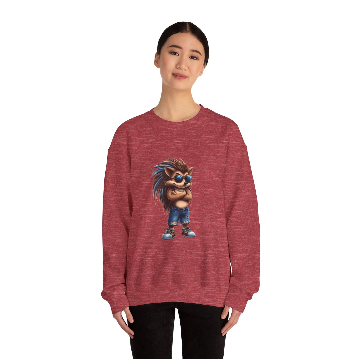 Unisex Heavy Blend™ Crewneck Sweatshirt (Cool Hedgehog)