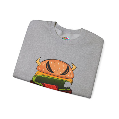 Unisex Heavy Blend™ Crewneck Sweatshirt (Cheeseburger Monster)