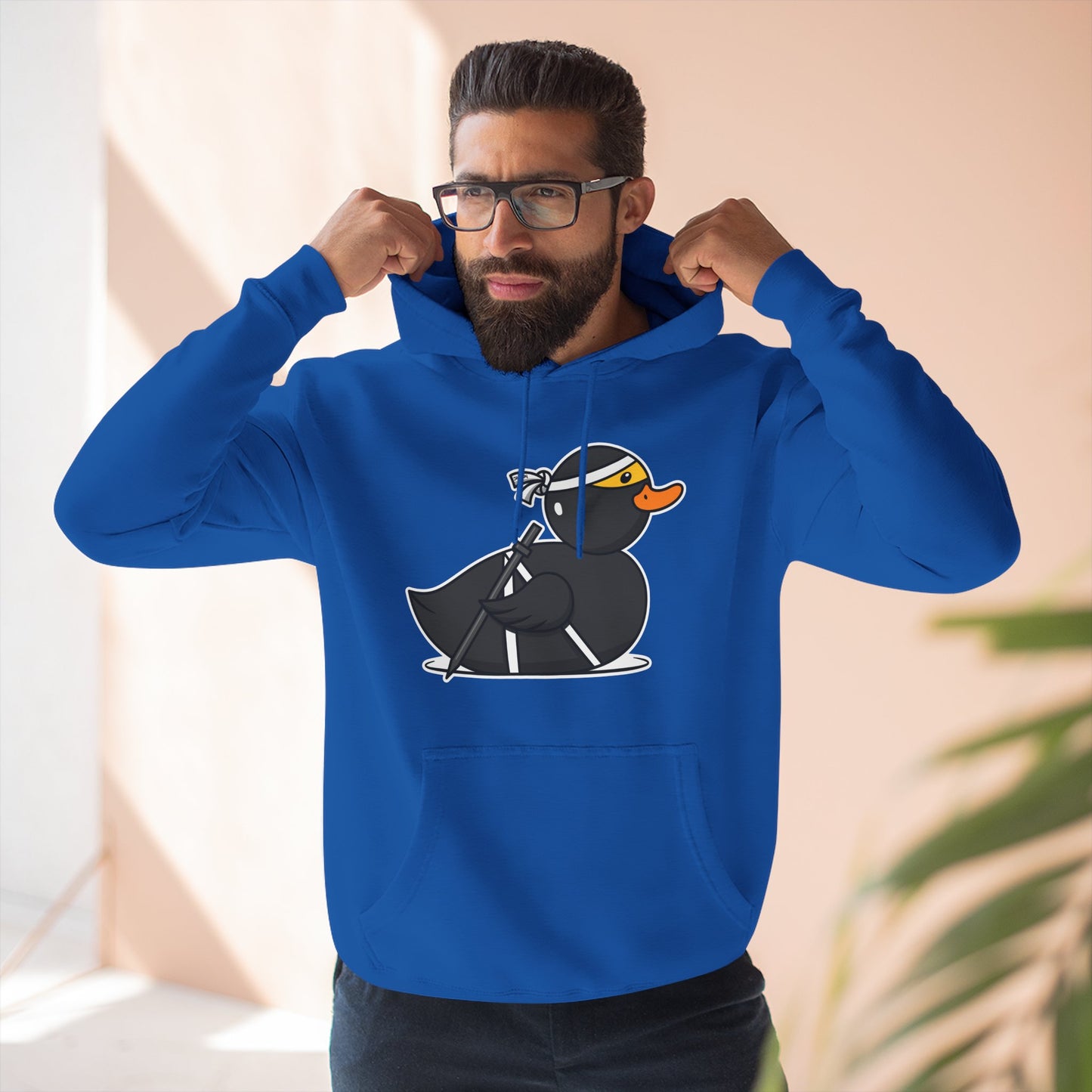 Three-Panel Fleece Hoodie (Ninja Duck)