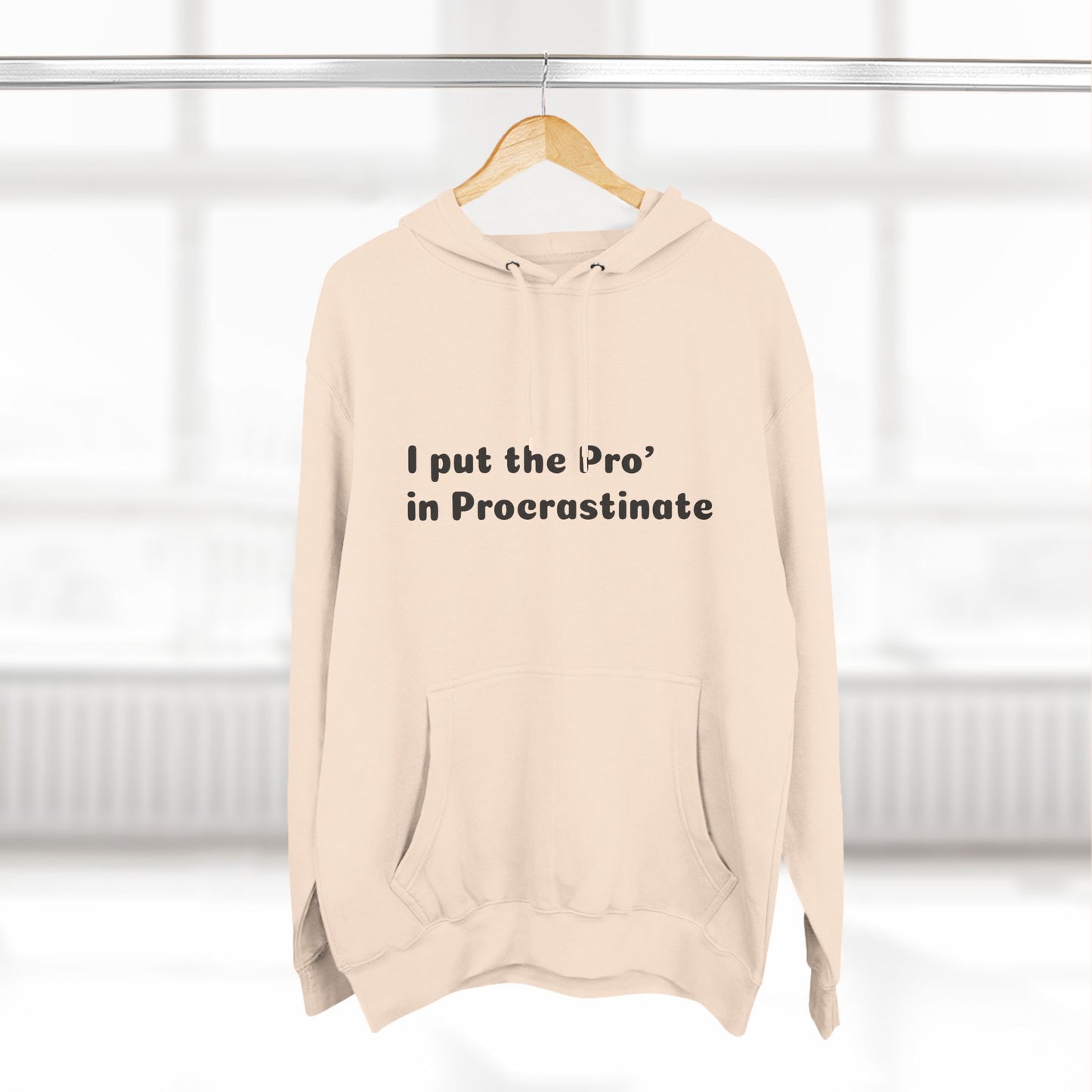 Three-Panel Fleece Hoodie (Pro' Procrastinate)