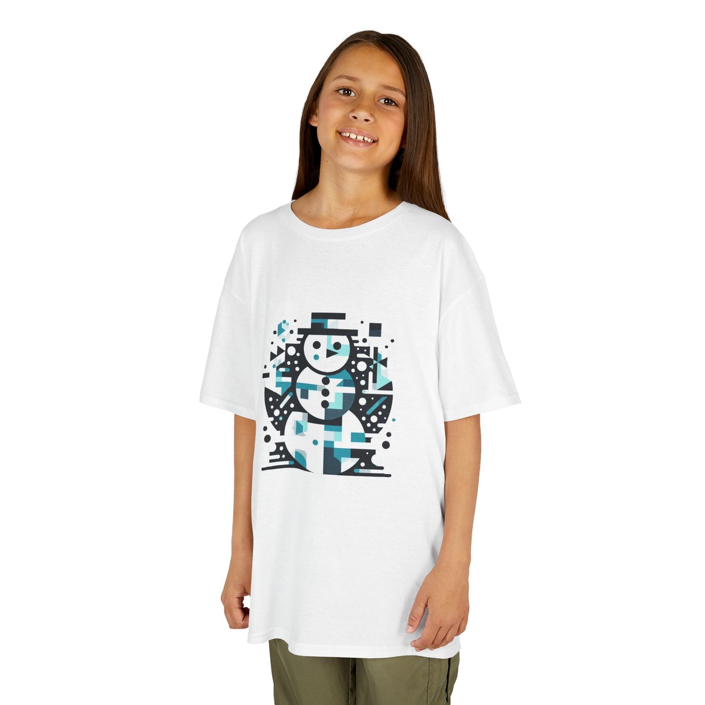 Kids Heavy Cotton T-Shirt (Abstract Snowman)