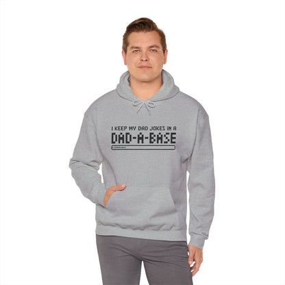 Dad Jokes Hoodie - Unisex Heavy Blend™ Sweatshirt (Keep my Jokes in a Dad-A-Base)