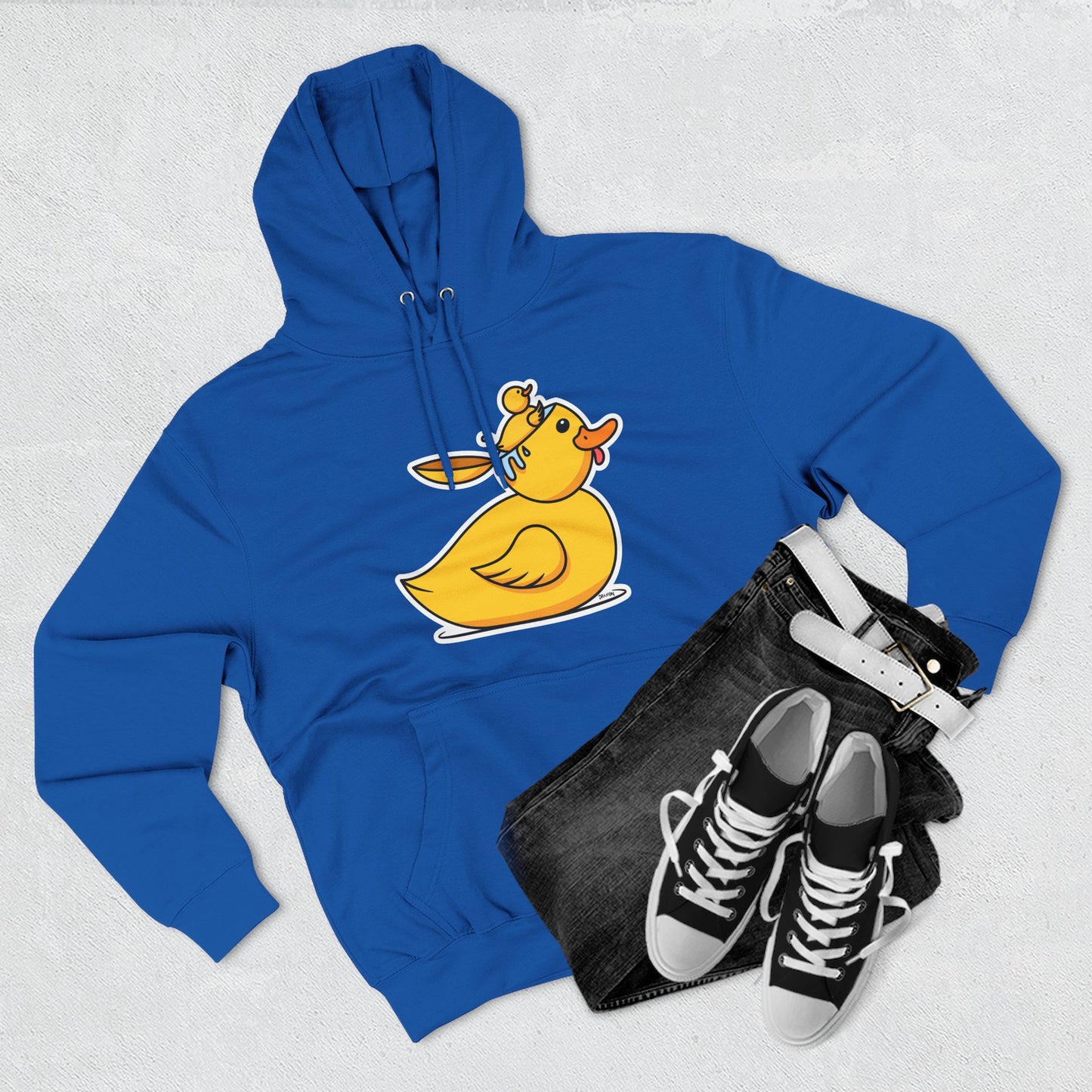 Three-Panel Fleece Hoodie (Duck Bird Brain)