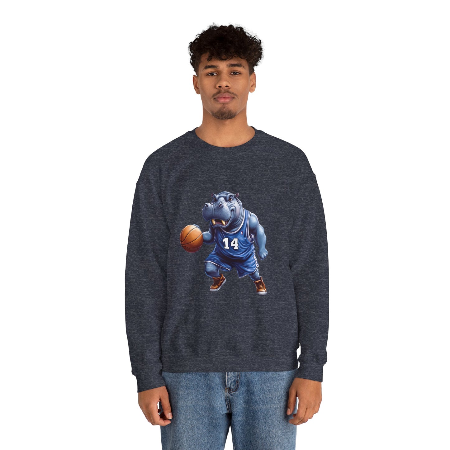 Unisex Heavy Blend™ Crewneck Sweatshirt (Hippo Baller)