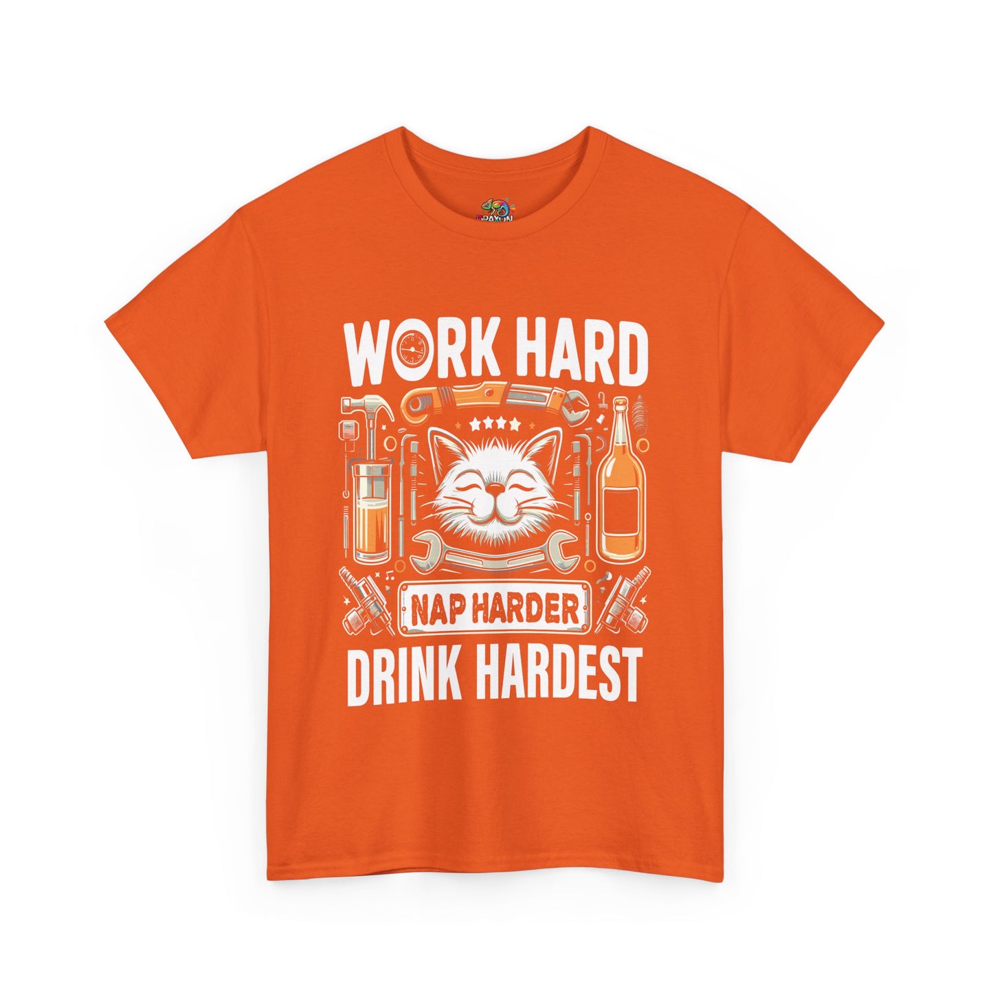 Unisex Heavy Cotton Tee (Work, Nap & Drink Hard)