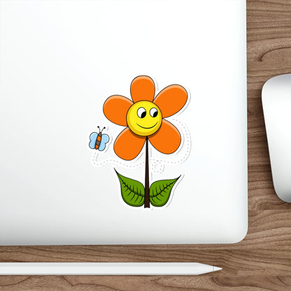 Die-Cut Stickers | Vibrant Art for Personalization (Flower & Butterfly with face)