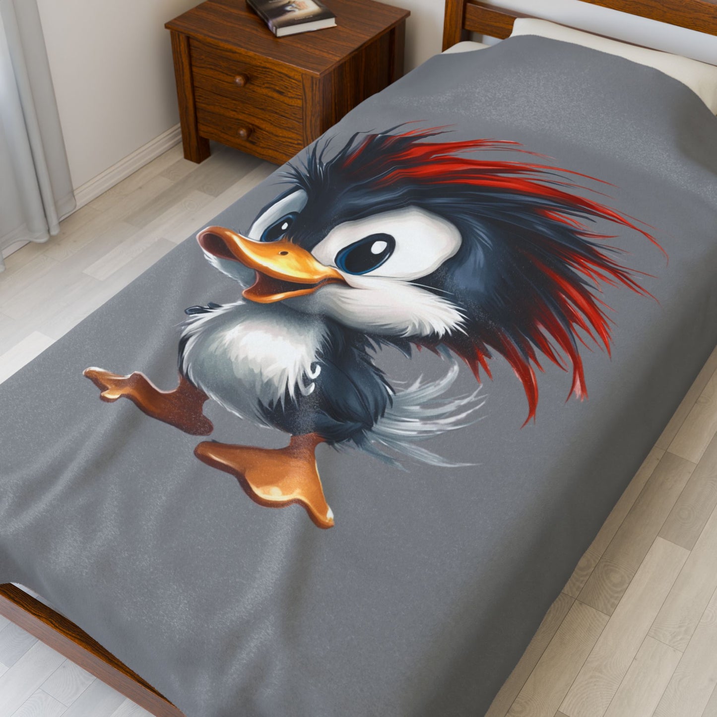 Velveteen Plush Blanket (Red Hair Duck)