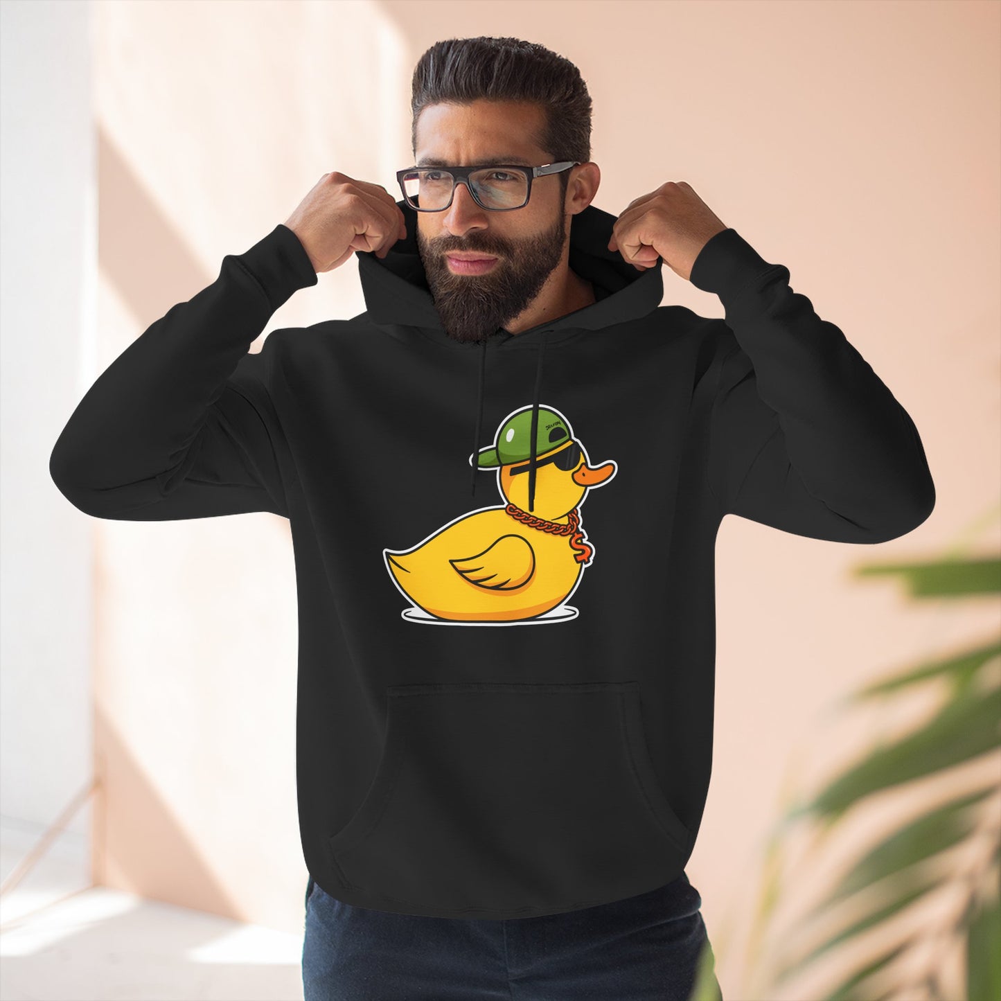 Three-Panel Fleece Hoodie (Gangster Duck)
