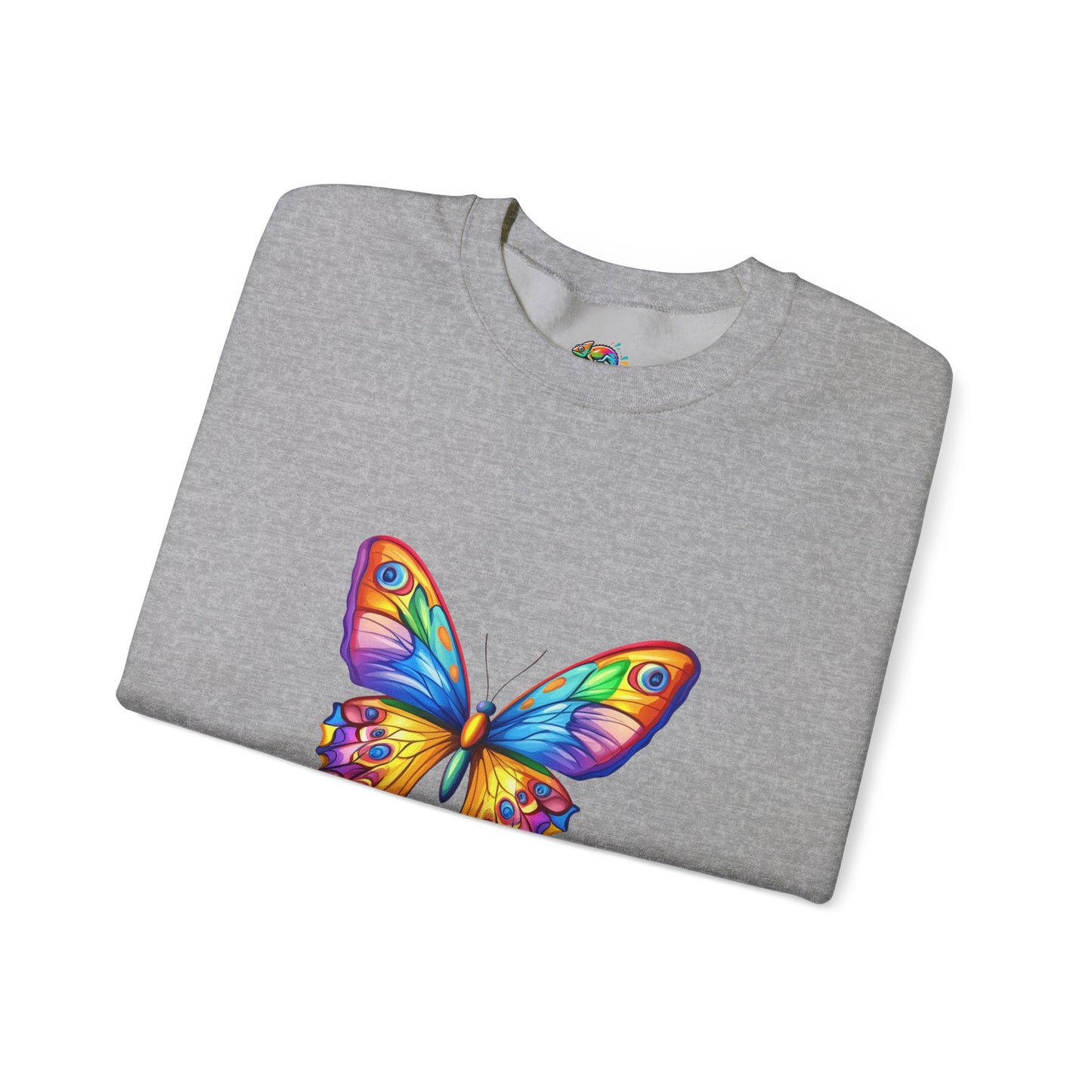 Unisex Heavy Blend™ Crewneck Sweatshirt (Colorful Butterfly)