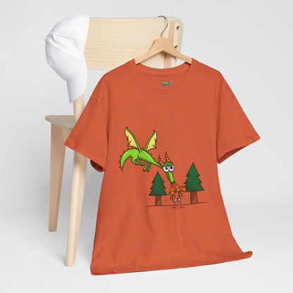 Unisex Heavy Cotton Tee (Flaming Dragon)