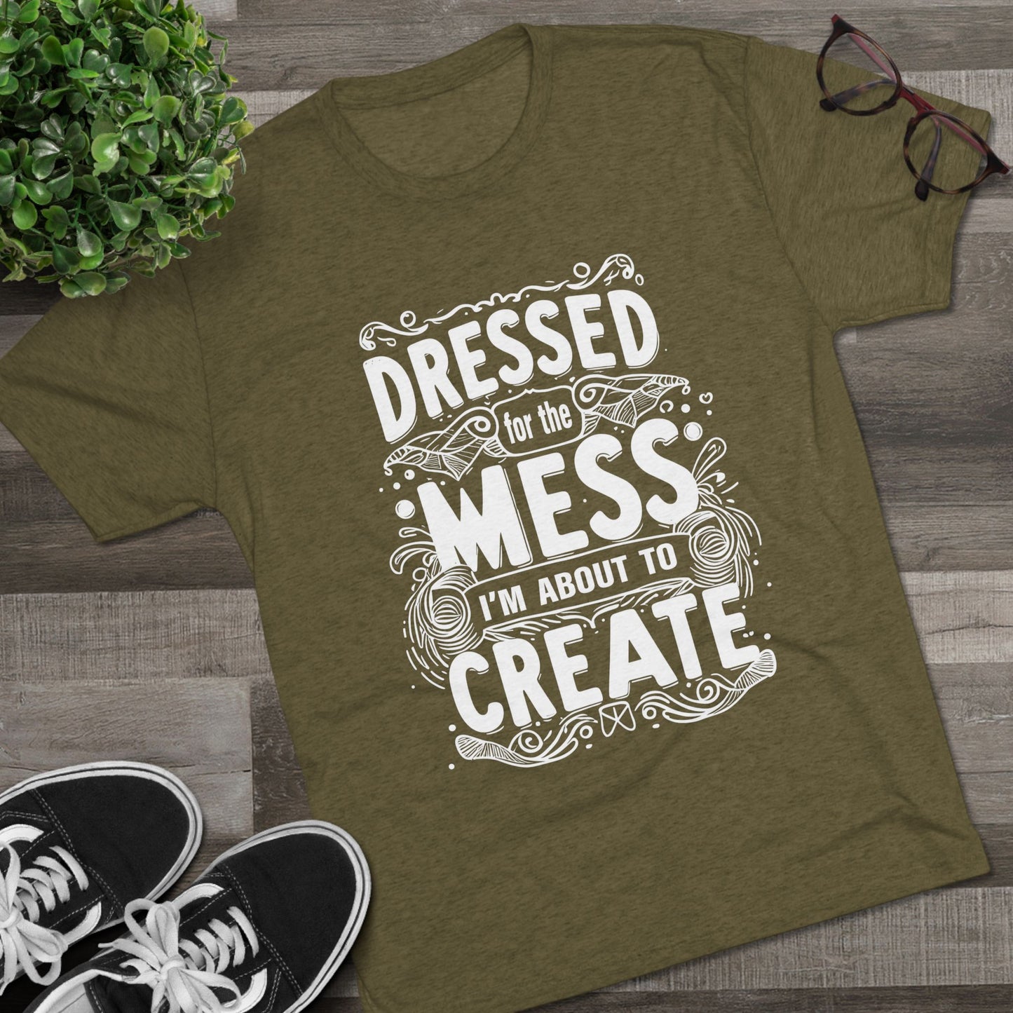 Unisex Tri-Blend Crew Tee (Dressed for the Mess)