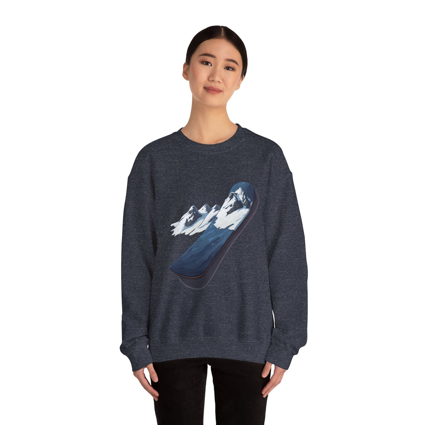 Unisex Heavy Blend™ Crewneck Sweatshirt (Mountain Snowboard)