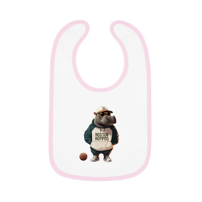 Baby Contrast Trim Jersey Bib (Boston Hippos)