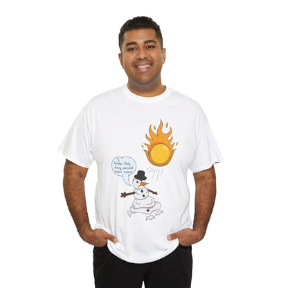 Unisex Heavy Cotton Tee (Melting Snowman)