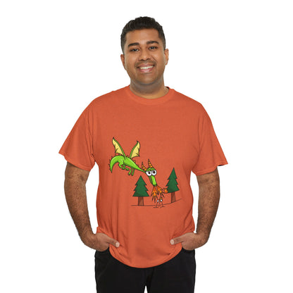 Unisex Heavy Cotton Tee (Flaming Dragon)
