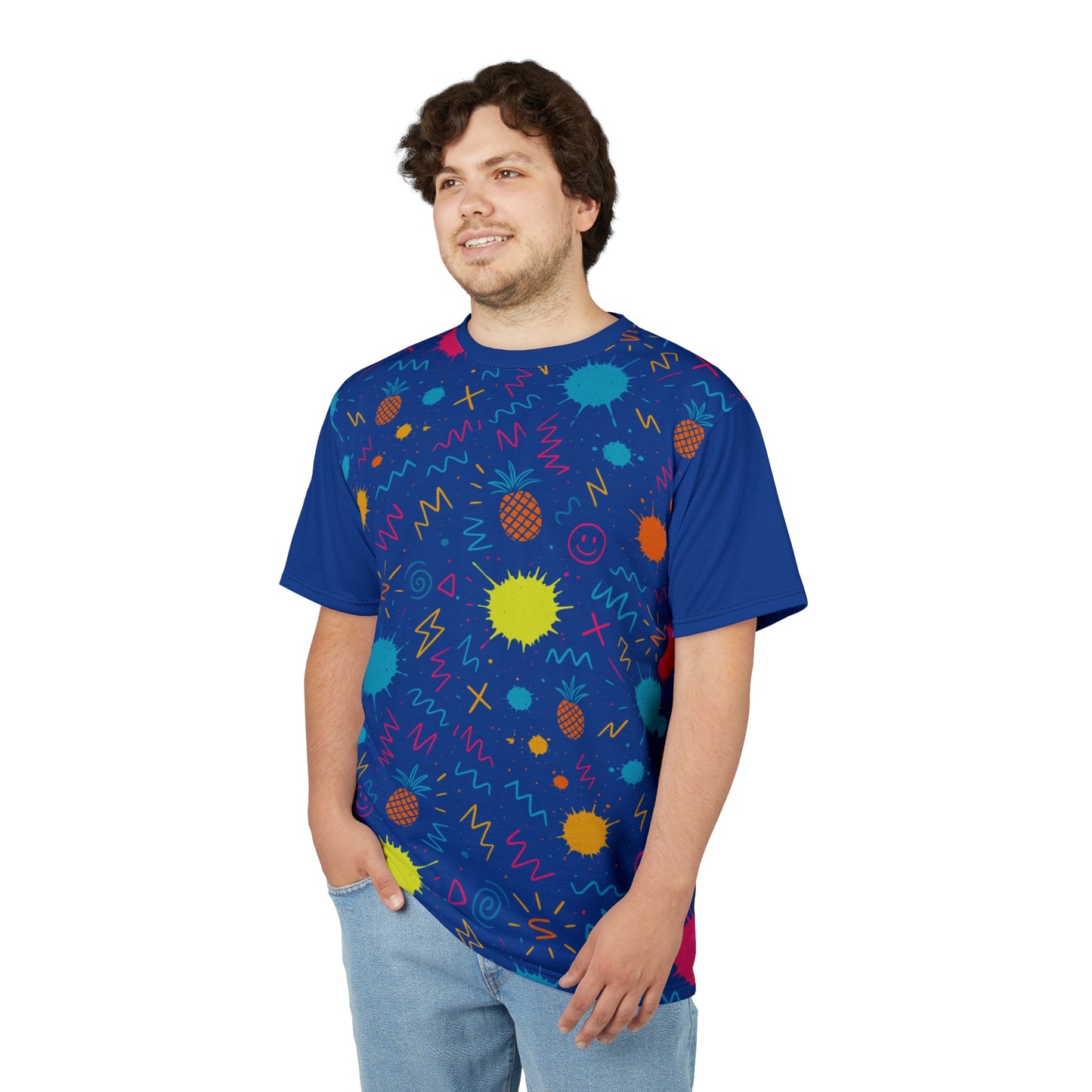 Unisex Cut & Sew Tee (Pineapple Scribble)