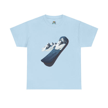 Unisex Heavy Cotton Tee (Mountain Snowboard)