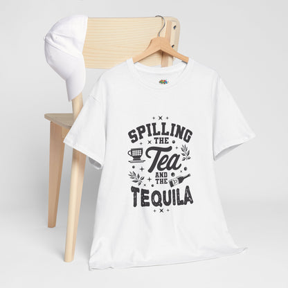 Unisex Heavy Cotton Tee (Spill Tea & Tequila)