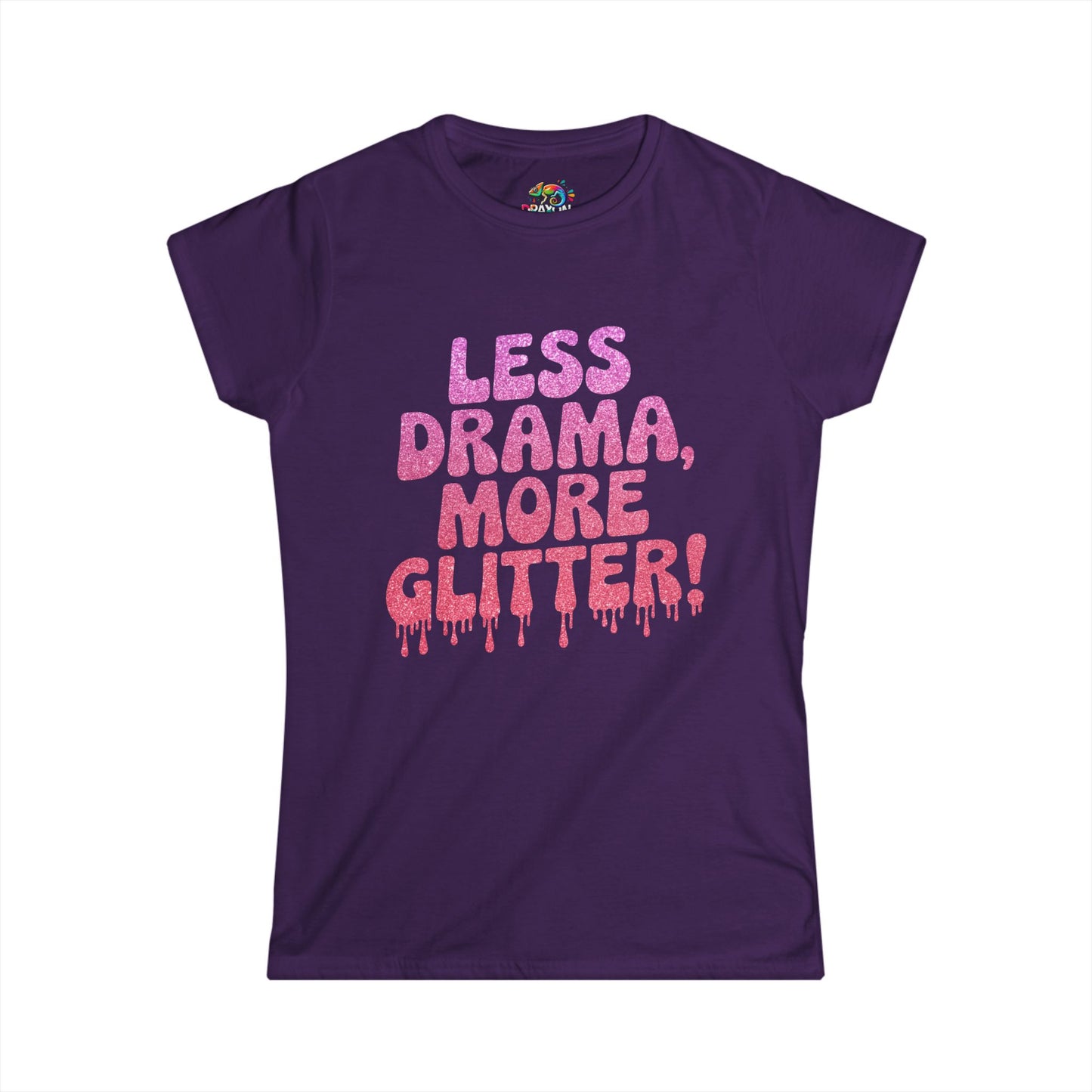 Women's Softstyle Tee (Less Drama More Glitter)