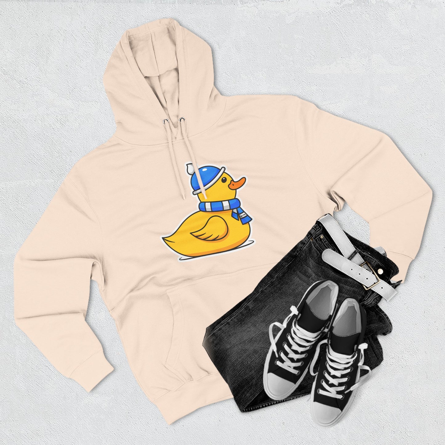 Three-Panel Fleece Hoodie (Chilly Duck)