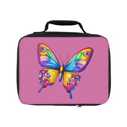 Lunch Bag - Light Grey (Colorful Butterfly)